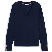 Tommy Hilfiger Pull-over 'Gold-tone Button Cuff' bleu marine