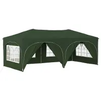 vidaXL Tente de réception pliable 575 x 288 x 245 cm, tissu Oxford vert