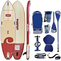 Aqua Planche de SUP gonflable Skiffo Rivage Lava 11.0 avec pagaie 2-en-1 et kit de kayak, 335 x 86 x 15 cm