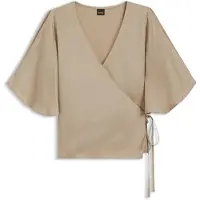 BOSS pour femme. 50564270 Blouse Bireni marron (36), Casuel, Classique, Viscose, Manche courte