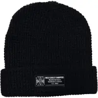 West Coast Choppers Waffle Cuff Beanie Noir