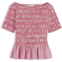 Tommy Hilfiger Chemisier 'Smock Stripe Ruffle' anthracite / rose / rose foncé