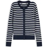 Tommy Hilfiger Cardigan 'Mini Cable' bleu marine / blanc
