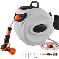 OEM Tuyau d'arrosage Deluxe - 35 mètres - pivotant à 180 degrés - tuyau d'arrosage avec enrouleur - support pour tuyau