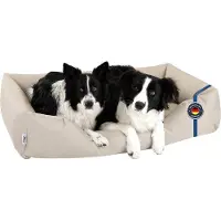 OEM Grands lits pour chiens - Coussins pour chiens XXL - Matelas ovale lavable pour chiens - Canapé pour chiens - Tissu couleur cuir - Cordura - Lits pour chiens de grande taille