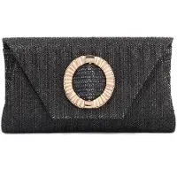 OEM Sac de plage en raphia pour femme - élégant sac à bandoulière noir pour l'été, la plage, les mariages et les réceptions habillées, sac à main avec chaîne amovible