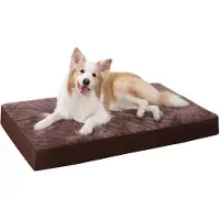 OEM Lit orthopédique pour chiens de grande et moyenne taille, coussin lavable, matelas moelleux avec housse amovible couleur chocolat, 90 x 55 x 7 cm