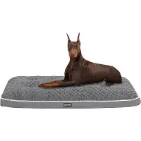 OEM Lit orthopédique pour chien, grand coussin pour chien avec double housse, coussin lavable, tapis amovible, 120 cm pour grands chiens, gris moyen