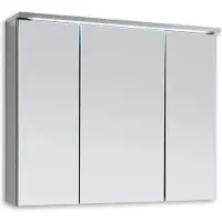 OEM Miroir de salle de bains avec éclairage LED, finition titane et blanc - 80 x 68 x 225 cm - grand volume de rangement