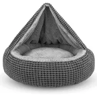 Famanu Tapis pour chien - Antidérapant - Pour chiens de petite et moyenne taille - 1 pièce - Beige - Lavable - 66 x 66 x 15 cm