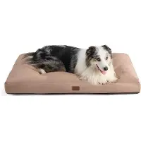 OEM Lit pour chien XXL imperméable et lavable - grand matelas pour chiens de grande taille en tissu Oxford hydrofuge - taupe XL 111 x 89 x 10 cm