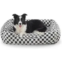 OEM Coussin anti-stress pour chiens de taille moyenne, coussin lavable, lit de transition pour border collies et labradors de sauvetage, coussin en tissu éponge, dimensions : 76 × 61 × 23 cm.