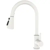 OEM Potence pivotante à 360° au design adapté à la cuisine, en acier inoxydable et laqué blanc
