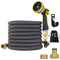 OEM Tuyau d'arrosage extensible de 60 m. Le double tuyau intérieur en latex ultra-résistant empêche les fuites. Tuyau « magique » à 9 fonctions avec pistolet pulvérisateur, extensible
