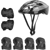 OEM Ensemble de protection pour vélo enfant - genouillères et coudières - gants - équipement de protection pour les enfants de 9 à 13 ans