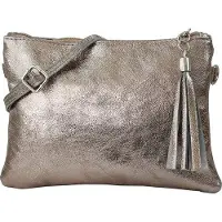 OEM Petit sac de voyage en cuir avec poignée en bronze - Sac à bandoulière et pochette 15 x 22 cm « Anny G248 »