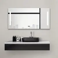 OEM Miroir de salle de bains haut de gamme avec horloge numérique et éclairage 4200 K, 120 x 60 cm