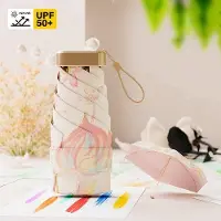 OEM Parapluie de voyage compact avec chapeau - protection UV compacte - plus petit - plus léger - indice de protection UV 50+ et imperméable - mini 6-plis (15 cm) - motif floral