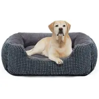 OEM Lit pour chien de taille moyenne, lavable, coussin moelleux, coussin antidérapant, lit anti-anxiété pour chiens de taille moyenne et chats, 76 x 61 x 23 cm
