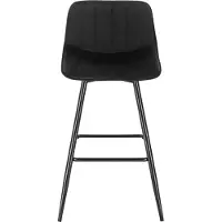 OEM Tabouret de bar vec fonction fauteuil - Chaise de cuisine haut de gamme avec revêtement en cuir noir et dossier.
