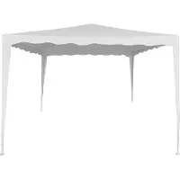 OEM Porte de pergola démontable 300 x 300 x 250 cm - Blanche - Pour l'extérieur - Système d'ombrage pour terrasses/caravanes - Facile à installer