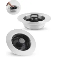 Famanu Bouchon de lavabo de cuisine, tamis en acier inoxydable 304, filtre de récupération des déchets alimentaires, diamètre 70-86 mm, tuyau d'arrosage