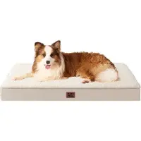 OEM Grand panier pour chiens de très grande taille, 104 x 68 x 9 cm, coussin moelleux lavable, matelas pour niche, couleur camel