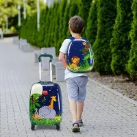 OEM Ensemble de bagages pour enfants, 2 pièces, coque rigide, valise à roulettes avec sac à dos de 30 cm et valise de 45 cm