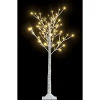 Syfax Sapin de Noël 128 LED blanc chaud Saule 1,2 m Int/Ext