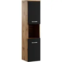 OEM Meuble de salle de bains en bois - Meuble haut en chêne laqué foncé - Largeur 131 cm