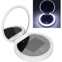 OEM Miroir de maquillage à LED avec caméra UV et grossissement 2x -tactile et luminosité réglable