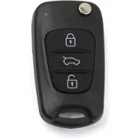 OEM Télécommande pour voiture à 3 boutons, en plastique noir, avec étui pliable.