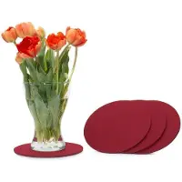OEM Sous-verres en feutre et verre, 25 cm, rouge foncé/bordeaux, lot de 4, au choix