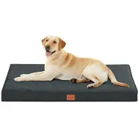 OEM Lit orthopédique pour chien, coussin pour chien avec rembourrage en forme d'œuf pour grands chiens, 112 x 81 cm, housse amovible et lavable, fond antidérapant, gris