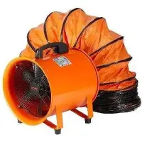 OEM Ventilateur industriel d'évacuation des gaz d'échappement 230 W - Tuyau en PVC de 10 m - Portable - Hotte d'aspiration - Ventilateur - Orange
