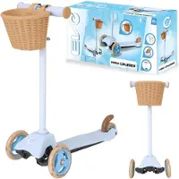 Evo Trottinette Adjustable à trois roues avec panier Mini Cruiser avec panier Bleu