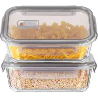 OEM Lot Azomor de 4 boîtes de conservation en verre avec couvercle, pour une conservation et un transport optimaux