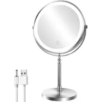 OEM Miroir de maquillage double face Azomor avec éclairage et intensité réglable