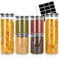 OEM Lot Azomor de 6 bocaux de conservation en verre avec couvercles hermétiques pour la cuisine