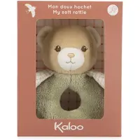 Kaloo Ourson hochet doux, vert - Jouet pour bébé, doudou