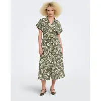 ONLY Robe-chemise 'ONLJakiri' olive / blanc cassé
