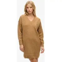 Superdry V Jumper Long Sleeve Short Dress Marron XS Femme