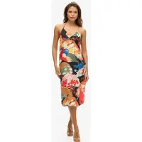 Superdry Vintage Midi Halter Slip Sleeveless Dress Multicolore XS Femme