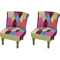 Prolenta Maison Exclusive - Chaises françaises, lot de 2, tissu patchwork