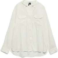 Vero Moda Bumpy Long Sleeve Shirt Blanc S Femme