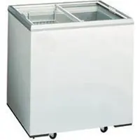 Kbs Congélateur coffre à glaces avec couvercle coulissant en verre, 168 litres, 725 x 635 x 890 mm, roues