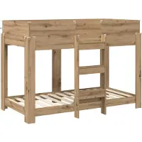 vidaXL Lit superposé pour enfants Gris Sonoma 100 x 200 cm Bois composite