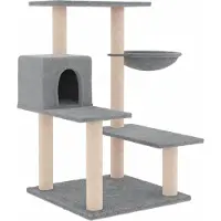 vidaXL Arbre à chat avec colonnes à griffer en sisal gris clair 82,5 cm