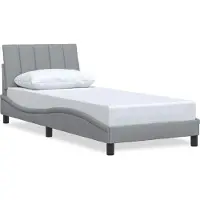 vidaXL Cadre de lit sans matelas "Hanko" gris clair 120x200 cm Tissu