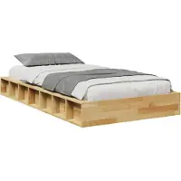 vidaXL Lit en bois massif sans matelas 135x190 cm chêne